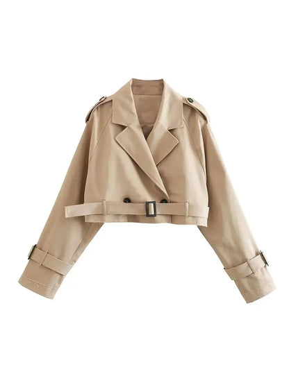 Women's Double-Breasted Sashed Jacket