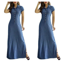 Cross Border Long Dress Shirt Collar Split Pocket Large Swing Dress