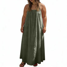 Backless Casual Solid Color Loose Fitting Sleeveless Dress