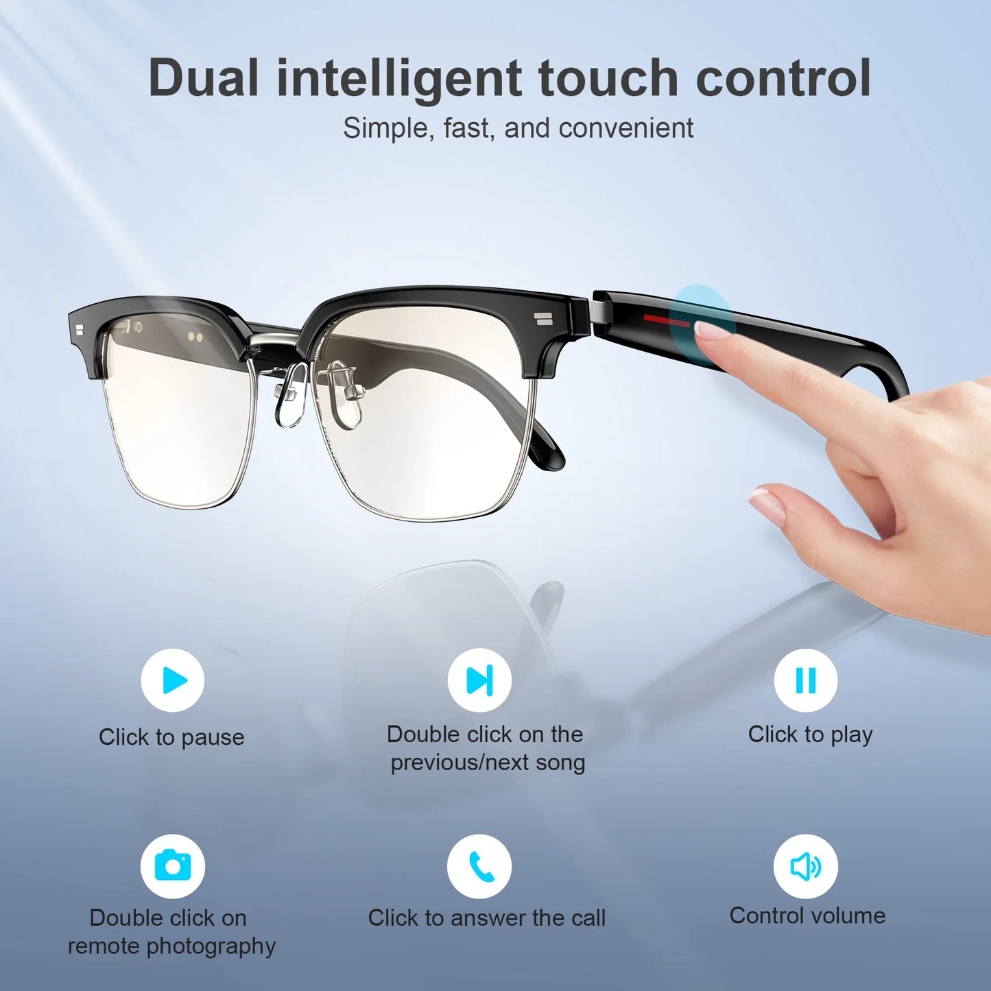 IOWODO E1306 Bluetooth AI Smart Sunglasses