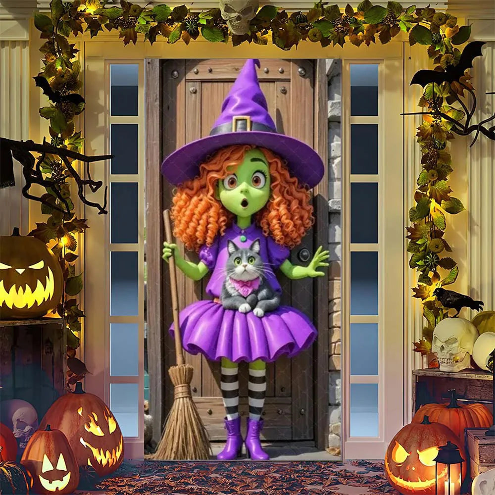 Spooky Ghostly Clown Door Curtain Backdrop