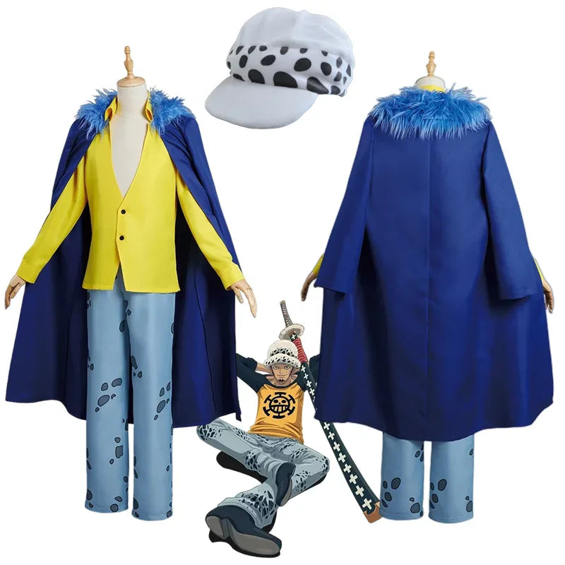 Anime Trafalgar Law Cosplay Costume & Cloak Set