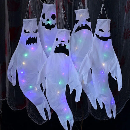 Hanging LED Light-Up Halloween Ghost Outdoor Decoration
