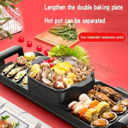 220V Multifunctional Indoor Electric BBQ Grill and Hot Pot