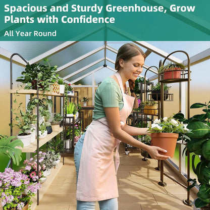 6x10 FT Heavy-Duty Walk-In Polycarbonate Outdoor Greenhouse