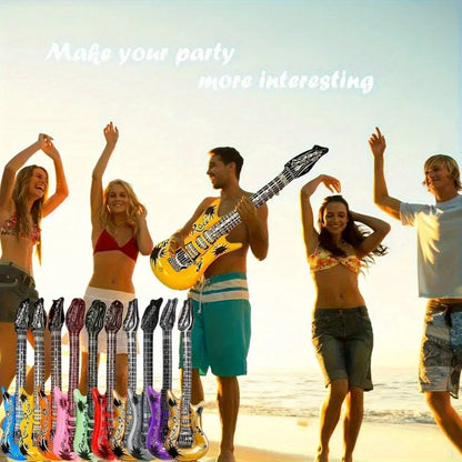 Inflatable Rock Guitar Balloons - PVC Blow-Up Props for Birthday, Karaoke & Concert Parties