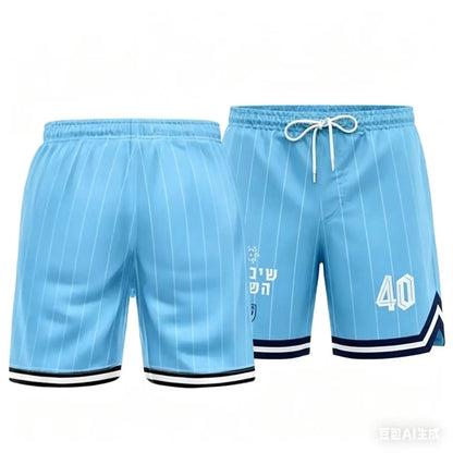 Men's Athletic Striped 3D Print Soccer Shorts