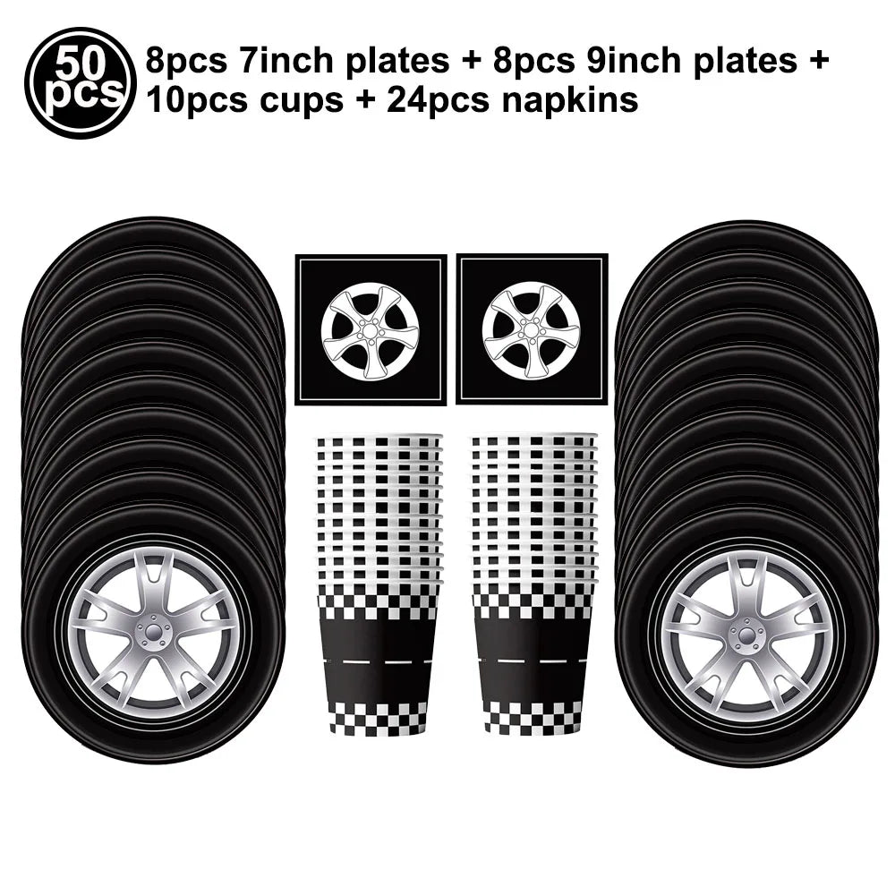 Racing Birthday Decorations Tableclothb