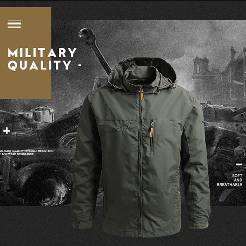 Men's Tactical Waterproof Windbreaker Outdoor Hooded Jacket