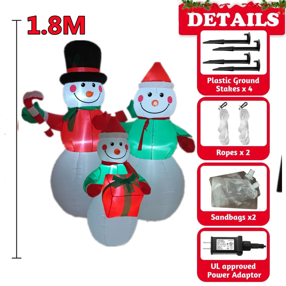 Inflatable Christmas Decorations with Built-in LED Lights
