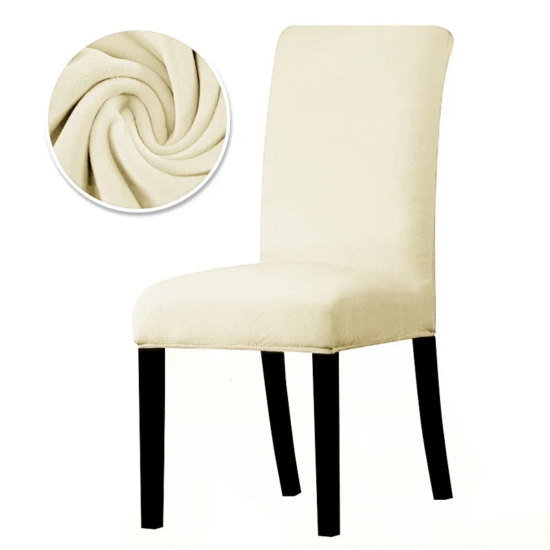Luxurious Soft Velvet Stretch Chair Covers – Universal Slipcover Protector for Dining Room, Hotel & Office