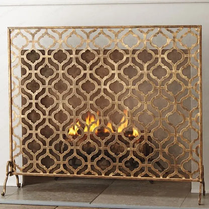 Vintage European Wrought Iron Fireplace Screen & Room Divider