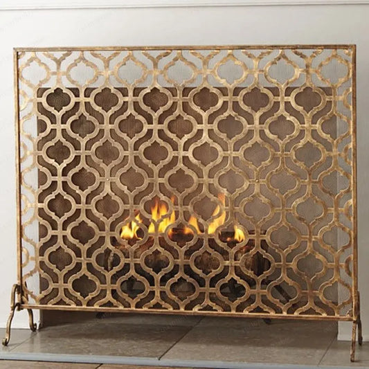 Vintage European Wrought Iron Fireplace Screen & Room Divider