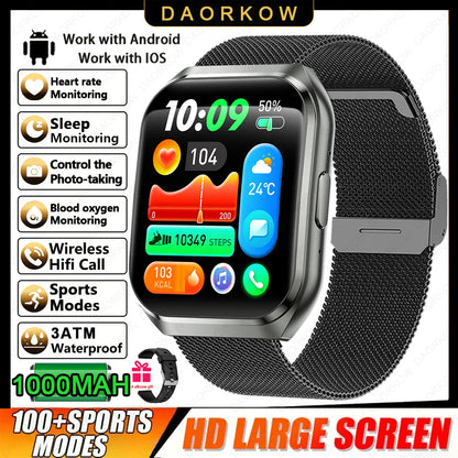Men's Outdoor Rugged Smartwatch with 1000mAh Battery (IP68 Waterproof)