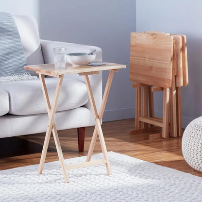 Solid Rubberwood Folding TV Tray