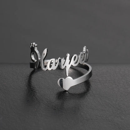 Double First Name Finger Ring