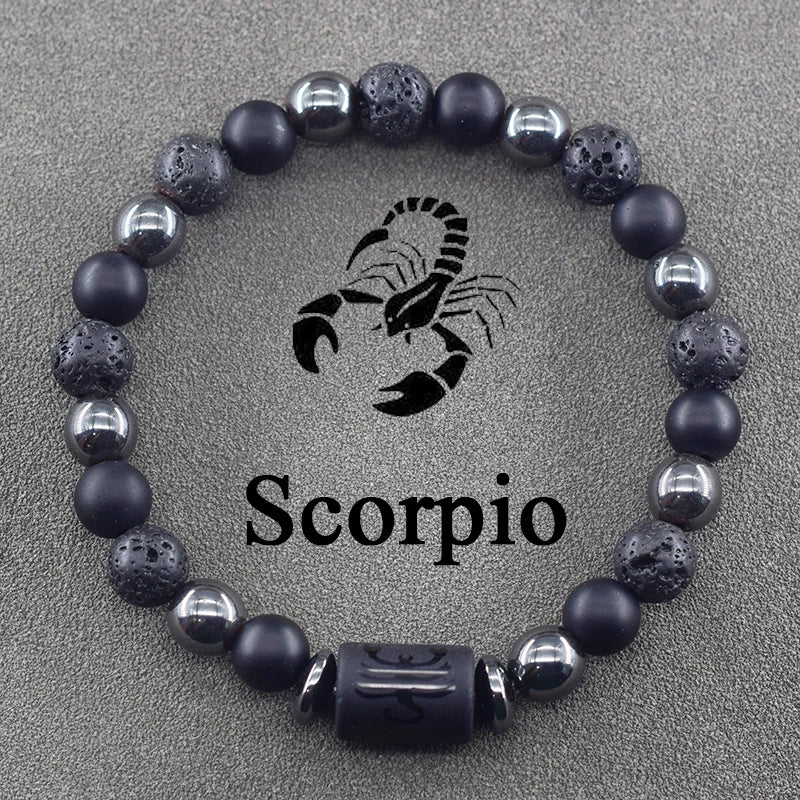 12 Zodiac Sign Constellation Beaded Charm Bracelet