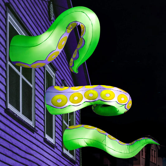 3 Pcs Giant Halloween Inflatable Octopus Tentacles with Built-in LEDs