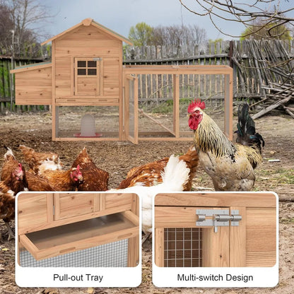 Outdoor Wooden Chicken Coop & Hen House for 2-4 Chickens