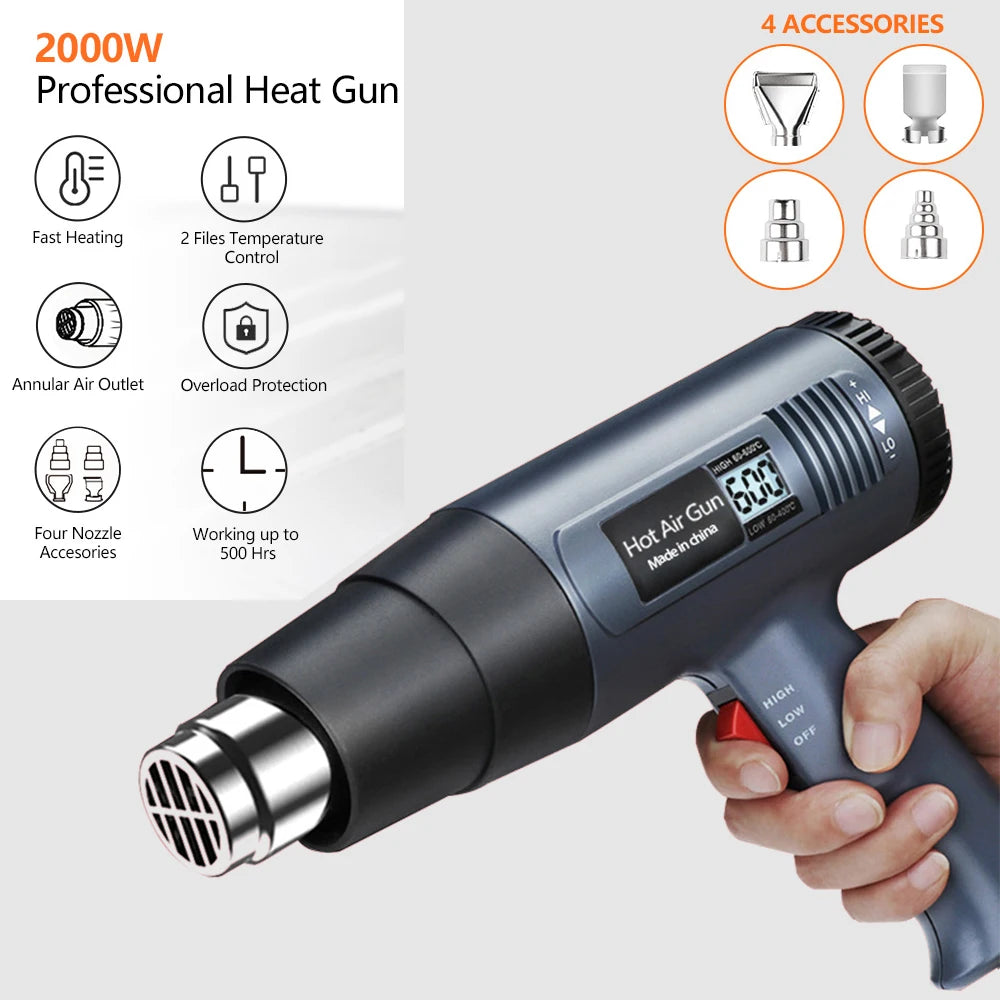 2000W Variable Temperature Electric Heat Gun Set
