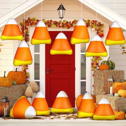12 Pcs Fall Inflatable Leaf Outdoor Decorations, Large Inflatable Maple Leaf Ball Balloons