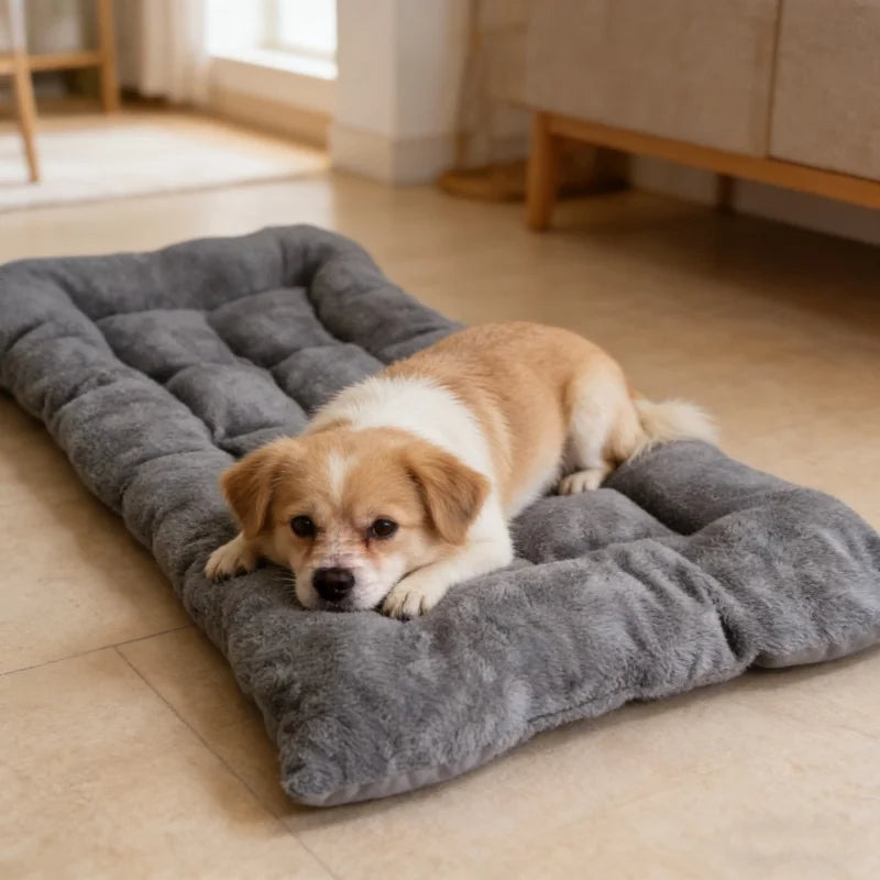 Plush Dog Bed Sofa & Thickened Pet Crate Mat