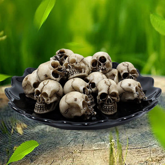 20-Piece Mini Miniature Gothic Skull Sculptures Set