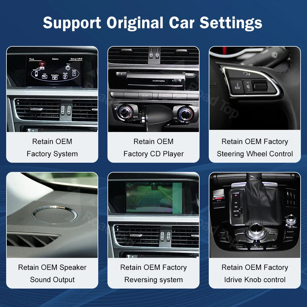 Road Top 8.9" / 12.3" Touchscreen Multimedia Display for Audi A4 S4 (2009–2015) with Wireless CarPlay & Android Auto