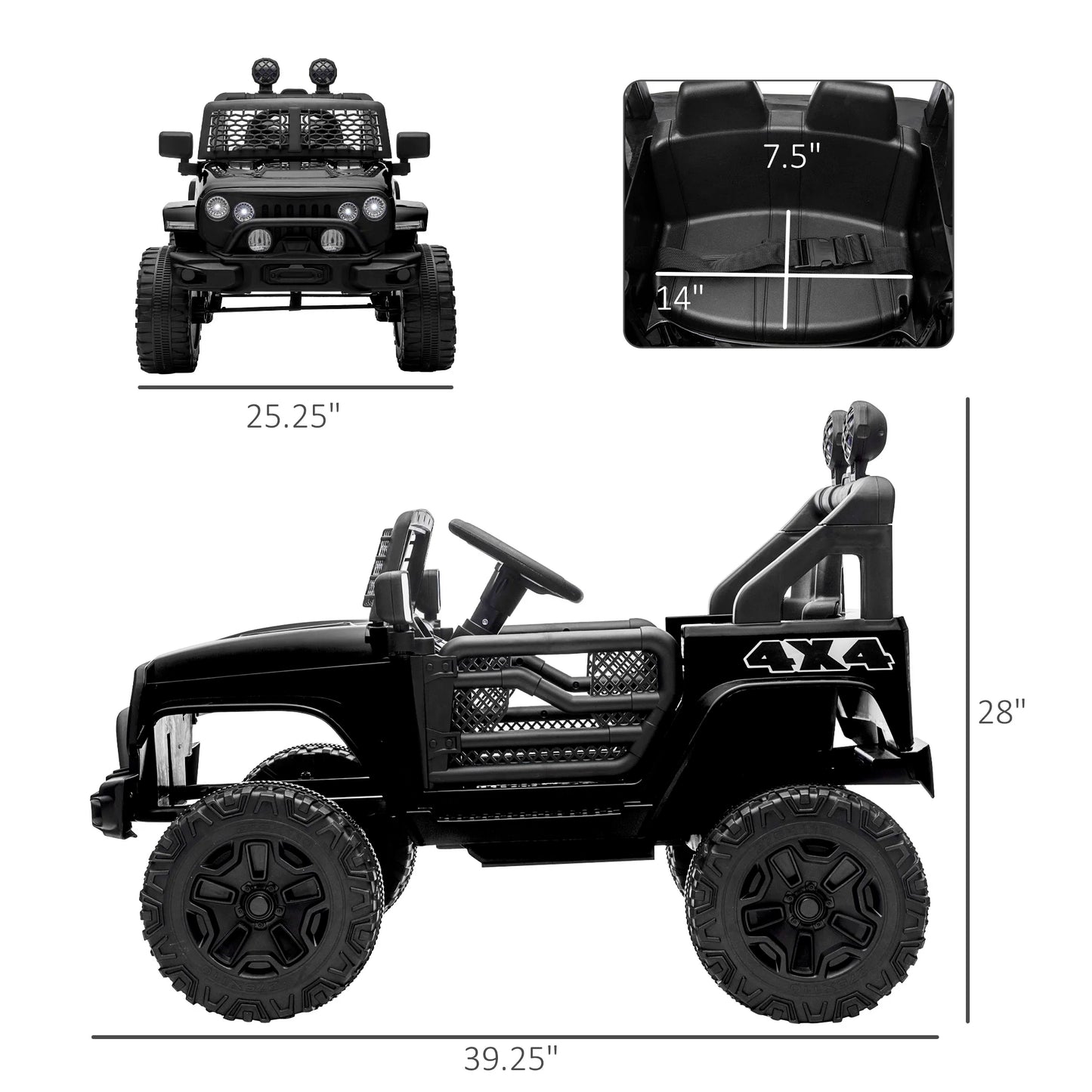 12V Battery Powered Kids Ride on Car W/ Parent Remote