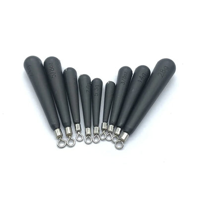 Matte Black Skinny Tungsten Drop Shot Weights Set for Bass Fishing