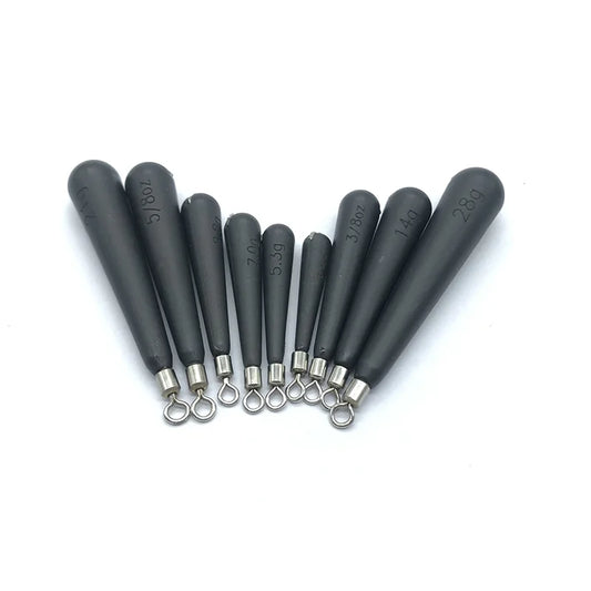 Matte Black Skinny Tungsten Drop Shot Weights Set for Bass Fishing