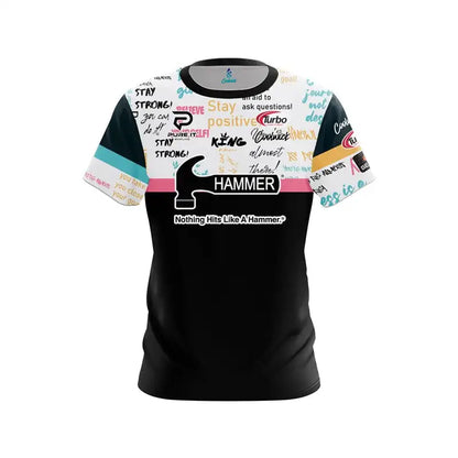 Hammer Motivational Text Split Color Performance Bowling Jersey
