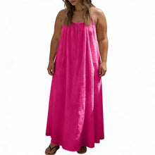 Backless Casual Solid Color Loose Fitting Sleeveless Dress