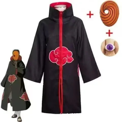 Anime Naruto Akatsuki Tobi / Obito Uchiha Cosplay Costume Set