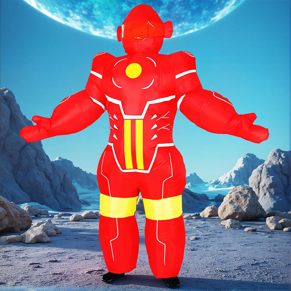 Fancy Funny Mascot Astronaut ET Inflatable Alien Costume Suit - Adult Blow-Up Outfit for Halloween, Purim & Cosplay