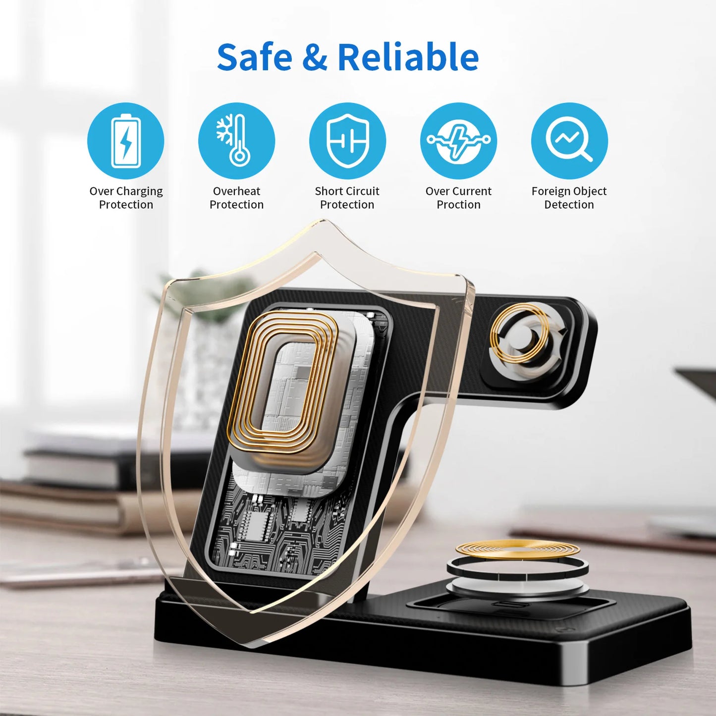 3 In 1 Wireless Charging Station Magnetic Fast Charging For iPhone