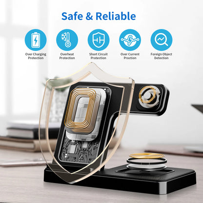 3 In 1 Wireless Charging Station Magnetic Fast Charging For iPhone
