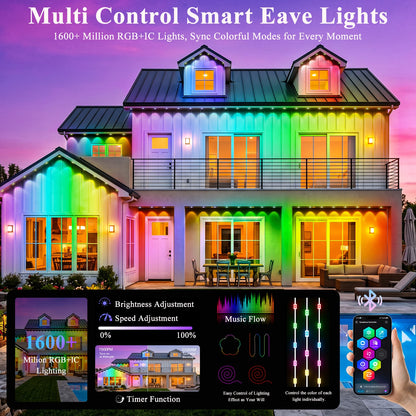 AILBTON 400FT Permanent Outdoor RGBIC Smart Eave Lights