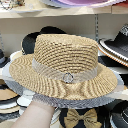 Woolen Rhinestone Solid Color Basin Hat