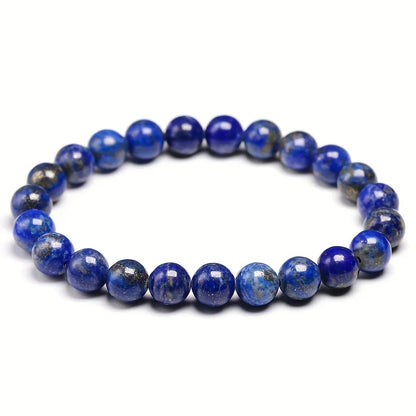Natural Lapis Lazuli Gemstone Beaded Stretch Bracelet