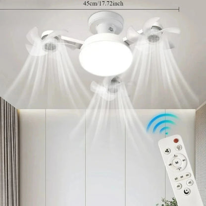 Modern Drone-Style LED Ceiling Fan Light with Remote Control & Dimmable Colors