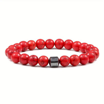 Magnetic Tiger Eye Lava Map Shimmer Malachite Stone Bracelet