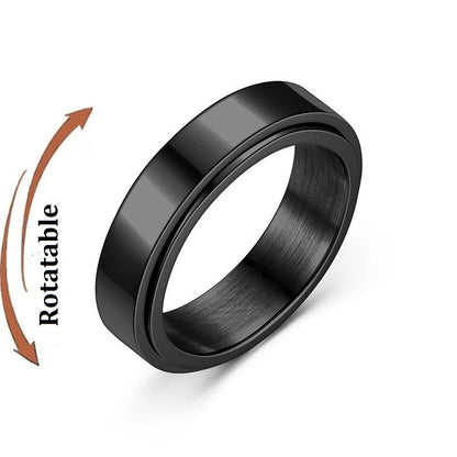 Stainless Steel Fidget Spinner Ring – Anti-Anxiety Stress Relief Band for Men & Women