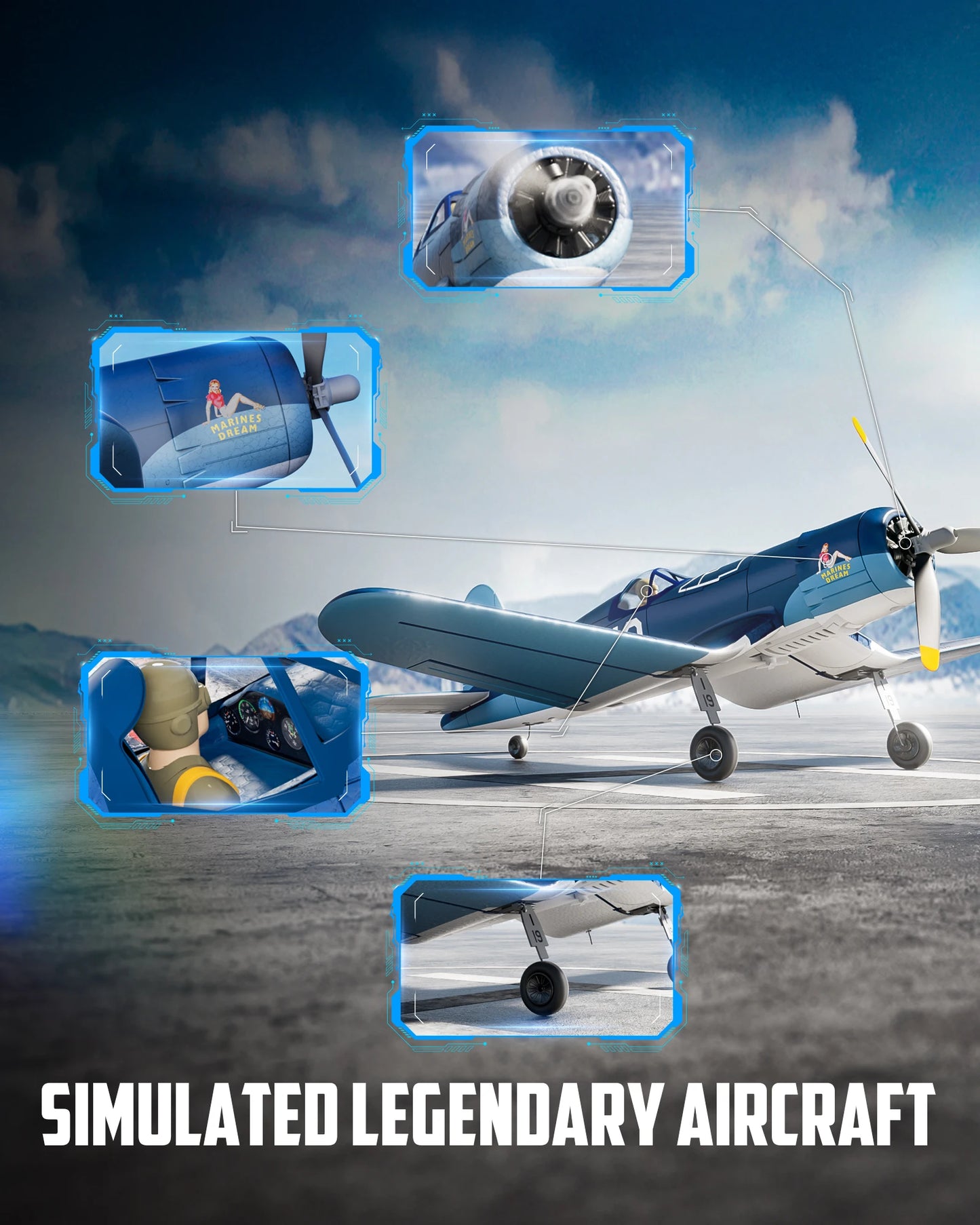 Volantexrc Brushless F4U Corsair 4-Channel Remote Control Plane