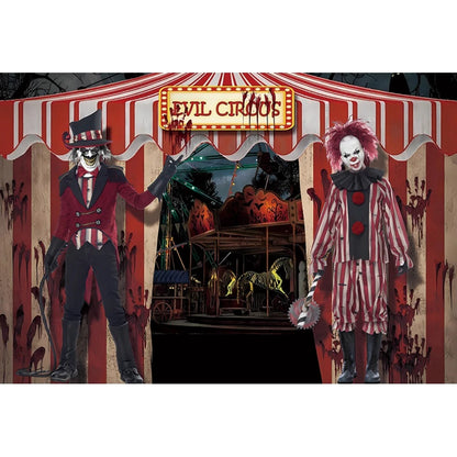 Haunted Carnival Halloween Backdrop - Spooky Circus Photography Prop