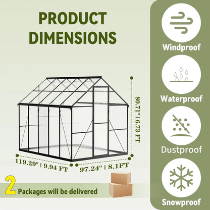 Greenhouse with Hygrometer Reinforced Aluminum