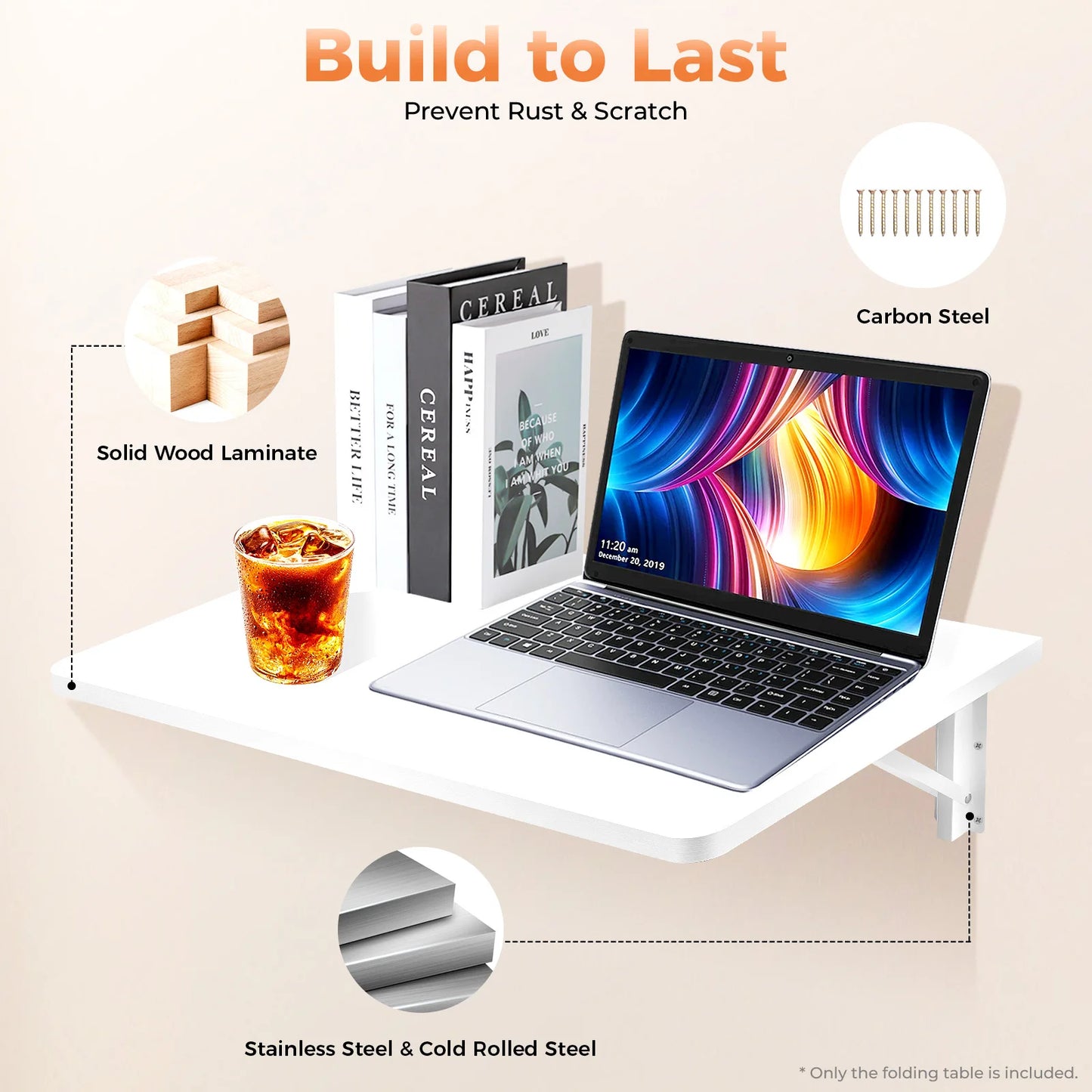 60*40cm Wall Mounted Floating Computer Work Table