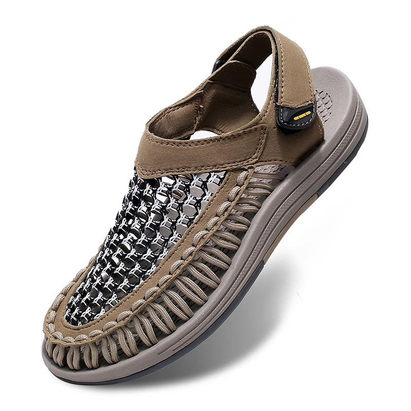Men’s Hand-Woven Gladiator Sandals – Non-Slip Casual Outdoor Waders & Beach Platform Sandals