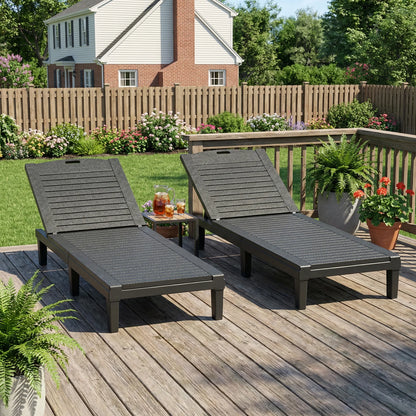 2PCS 5 Position Adjustable Pool Reclining Chair