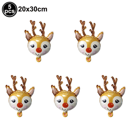Large Standing 4D Foil Christmas Balloon - Inflatable Holiday Decor with Base
